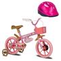 Imagem de Bicicleta Infantil Princy Aro 12 Rosa e Dourado e Capacete