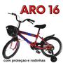 Imagem de Bicicleta Infantil Vermelha Aro 16 Cestinha E Kit Proteção 