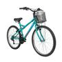 Imagem de Bicicleta Lazer Caloi Florença Aro 26 - com Cesto Freio V-Brake  21 Velocidades - Verde