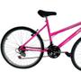 Imagem de Bicicleta Passeio 18 Marchas Aro 26 Feminina Rosa Neon