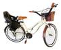 Imagem de Bicicleta Retrô Aro 26 Cadeirinha Infantil 18 Marchas Bege