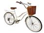 Imagem de Bicicleta Retrô aro 26 cesta marrom bagageiro 6v Branco
