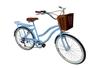 Imagem de Bicicleta retrô passeio aro 26 bagageiro 6v Cesta plást azul