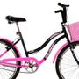 Imagem de Bicicleta Retrô Vintage Aro 26 Feminina Beach Preto com Rosa Chiclete