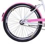 Imagem de Bicicleta Retrô Vintage Aro 26 Feminina Beach Rosa com Branco com Cestinha