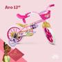 Imagem de Bicicleta rosa infantil aro 12 pricesas nathor menina