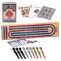 Imagem de Bicycle Cribbage  Jogo de madeira de pinho de 3 faixas com cartas e pinos