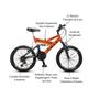 Imagem de Bike Infantil Colli GPS20 21 Marchas Aro 20 Quadro de Aço Carbono Suspensão Dupla Laranja Colli