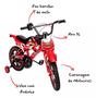 Imagem de Bike moto cross aro 14 unitoys vermelho freios v-brakes