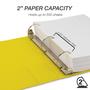 Imagem de Binder Samsill D-Ring Durável de 2 Polegadas - Pacote com 4 Unidades (Amarelo)