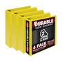 Imagem de Binder Samsill D-Ring Durável de 2 Polegadas - Pacote com 4 Unidades (Amarelo)