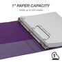 Imagem de Binder Samsill Durable de 1 polegada roxo, pacote com 4, 225 páginas