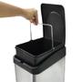 Imagem de Biovis - Lixeira Inox 15LTs Retangular com Pedal  (47x 21x34cm)