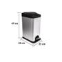 Imagem de Biovis - Lixeira Inox 15LTs Retangular com Pedal  (47x 21x34cm)
