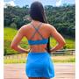 Imagem de Biquini Com Saia Curta Conjunto 3 em 1 Asa Delta Cintura Alta Argola Embutida Trikini Comportado Tule Pareô Elegante Adolescente