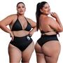 Imagem de Biquini Cortininha feminino Plus Size Semi fio GG Praia piscina