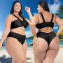 Imagem de Biquini Cós Alto Sustentação Plus Size Alças Largas Decote