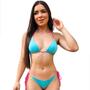 Imagem de Biquíni Dupla Face Feminino Acinturado Empina Bumbum Fio Dental Cavado Sutiã Com Bojo Moda Praia Uv