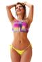 Imagem de Biquíni Feminino Cropped Com Bojo Calcinha Empina Bumbum e Amarra Lateral