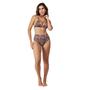 Imagem de Biquini feminino hot pants animal print, busto cortina com bojo removível, alcinha hotpants, zero transparência