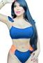 Imagem de Biquini hot pant conjunto com bojo cropped babadinho