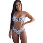 Imagem de Biquini Meia Taça Bojo Push Up Lançamento Top Feminino Hot Conjunto Praia Neon Asa Delta Sem Amarrar Juvenil Cintura Alta Fio Dental