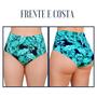 Imagem de Biquini Plus Size Calcinha Hot Pant Estampada Cintura Alta Proteção UV50+