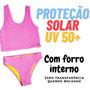 Imagem de Biquini Regata Com Textura Praia Piscina Proteção Solar UV50