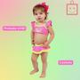 Imagem de Biquíni Rosa Neon Baby Moda Praia Poa Siri Kids 38416