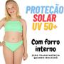 Imagem de Biquini Teen Infantil Listrado Verde Branco Proteção UV50