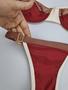 Imagem de Biquini Top Meia-Taça com Alça Regulável Calcinha String com Ajuste Vermelho Arpoador