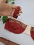 Imagem de Biquini Top Meia-Taça com Alça Regulável Calcinha String com Ajuste Vermelho Arpoador
