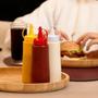 Imagem de Bisnaga de Ketchup Pote Molho Vermelho Bico 200 ml Com Tampa P/ Lanchonete Restaurante