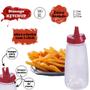 Imagem de Bisnaga vermelha de ketchup 520ml com tampa Flip 12 unidades Plasutil ref. 16289