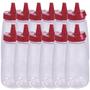 Imagem de Bisnaga vermelha de ketchup 520ml com tampa Flip 12 unidades Plasutil ref. 16289