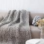 Imagem de Blanket Throw MocaDNG Chunky Knit Chenille 120x180cm cinza