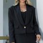 Imagem de Blazer Cropped Alfaiataria Preto