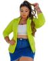 Imagem de Blazer Feminino Plus Size Manga Longa Social Com Elastano