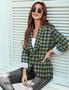 Imagem de Blazer Genhoo Oversized para mulheres com manga 3/4 com um botão