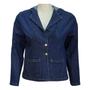 Imagem de Blazer Jeans Feminino c/ Capuz Plus Size