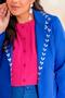 Imagem de Blazer Liso Social Feminino Plus Size Com Pedrarias G G1 G2