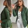 Imagem de Blazer Max Alongado Casaco Feminino Acinturado Bengaline Varias Cores Oferta Relâmpago