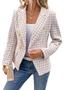 Imagem de Blazer Mina Self Tweed Plaid 2024 Outono Inverno Feminino