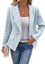 Imagem de Blazer Mina Self Tweed Plaid 2024 Outono Inverno Feminino