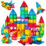Imagem de Bloco De Montar Magnético com 65 ou 130 Peças Brinquedo Educativo Infantil Criativo Bolsa de Armazenamento