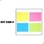 Imagem de Bloco de Notas Papel Adesivo Anotações Post It Colorido Neon 4 Cores - Masterprint 