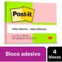 Imagem de Bloco de Recado POST-IT 653 Neon 38X50MM com 100 Folhas - Pacote com 4