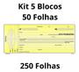 Imagem de Bloco Nota Promissória Amarela Kit 5 Blocos Com 50 Folhas