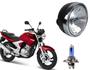 Imagem de Bloco Óptico Aro Cromado Fazer 250 Factor 125 + Lâmpada Farol Scud Azul Ano 2007 Até 2009
