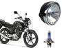 Imagem de Bloco Óptico Aro Cromado Fazer 250 Factor 125 + Lâmpada Farol Scud Azul Ano 2007 Até 2009